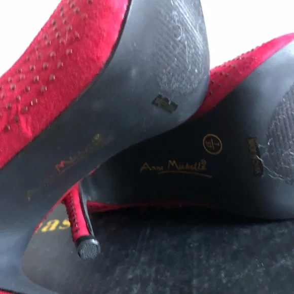 Studded Red Heels - Picture 8 of 8
